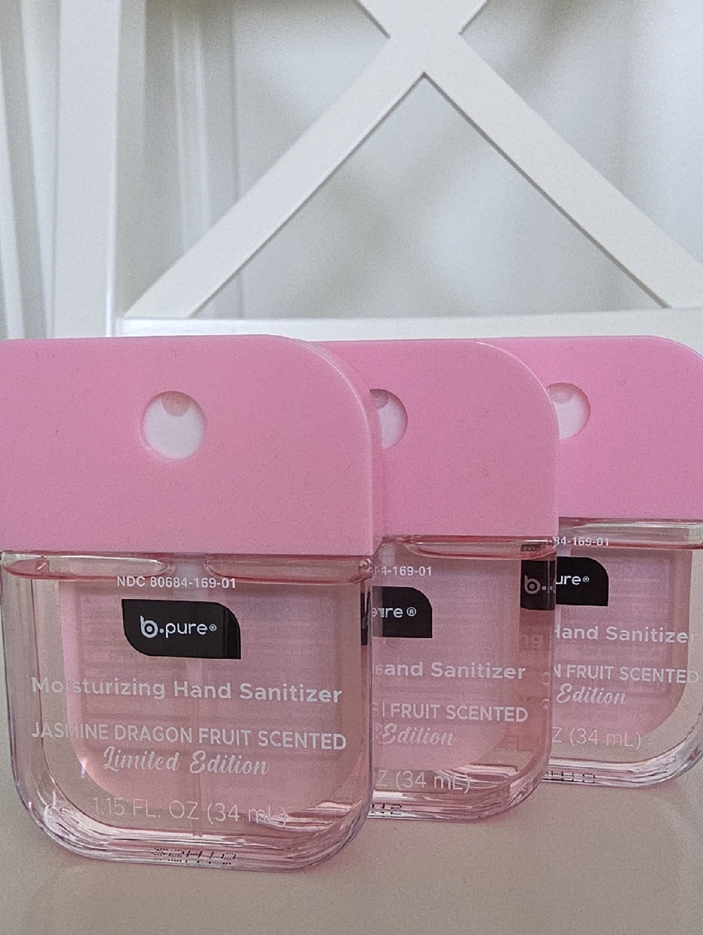 b.pure Pink Moisturizing Hand Sanitizer - Jasmine Dragon Fruit Scent (3 Pack)